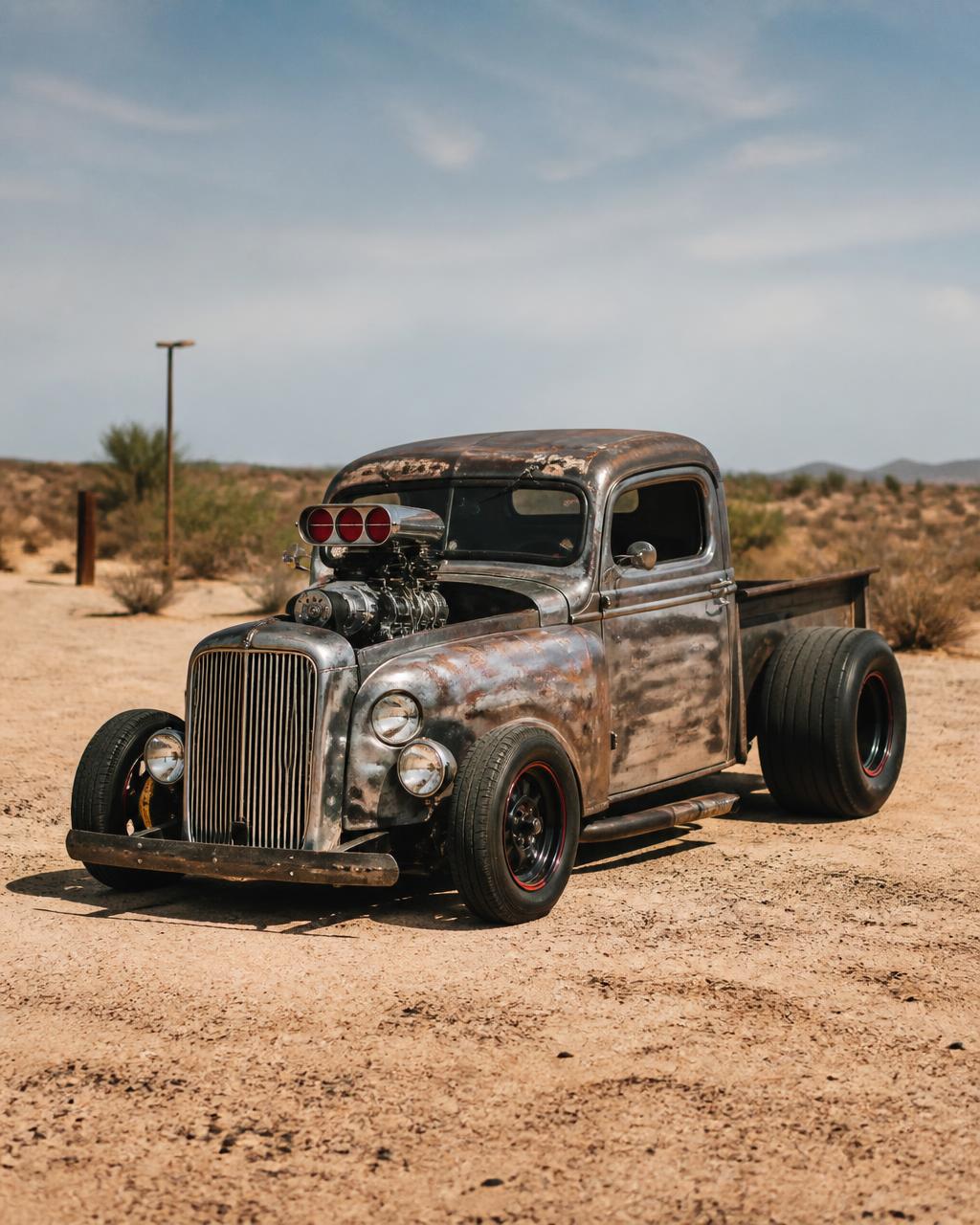 Blown rat rod pickup