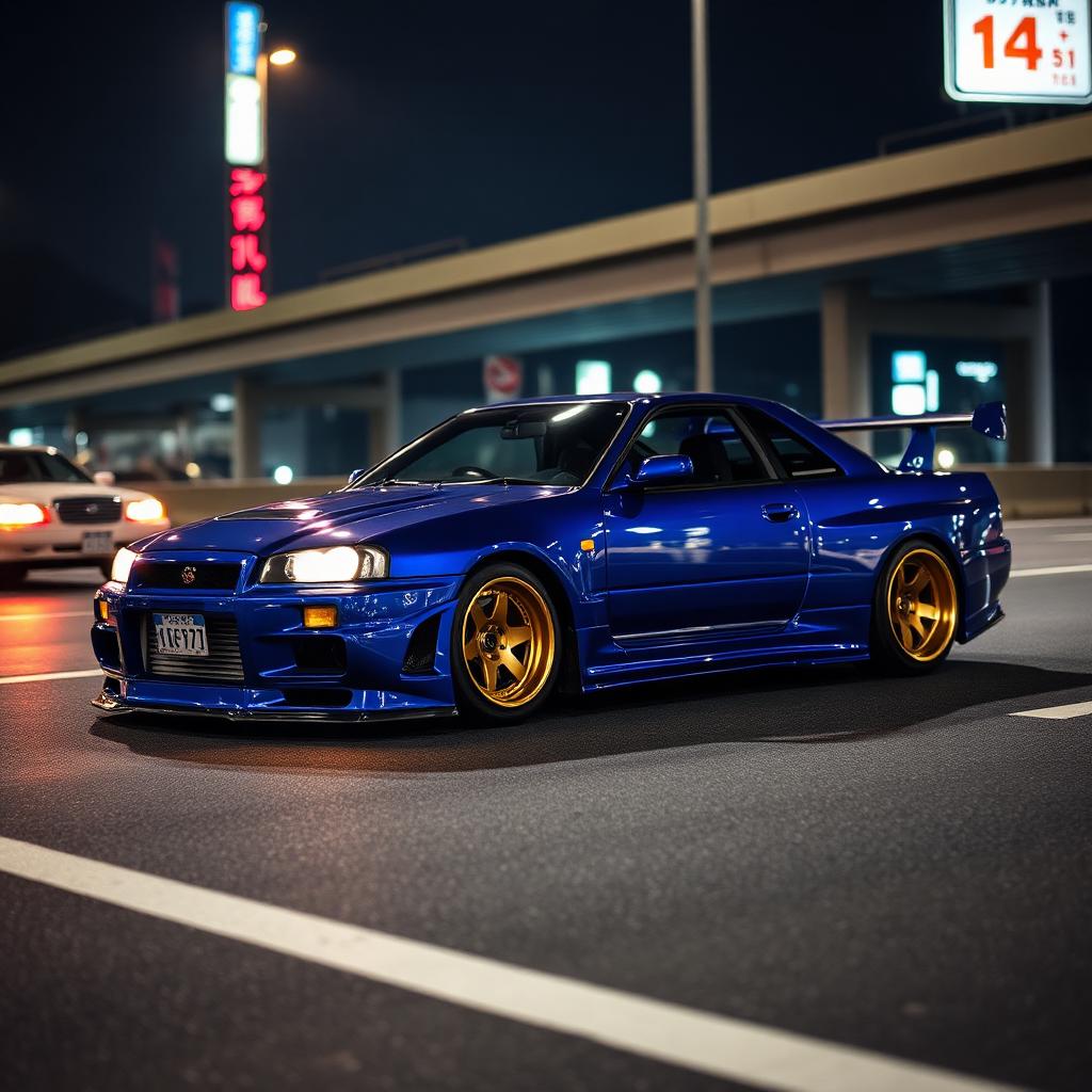 R34 GT-R Bayside blue